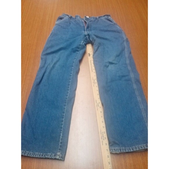 GAP Women's 10 Fleece Lined carpenter Jeans Blue Denim Cotton Zip Fly - Picture 1 of 5